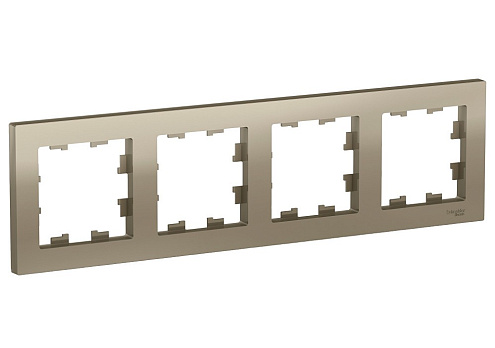 Рамка 4-м ATLAS DESIGN универс. шампань SchE ATN000504: фотография 1