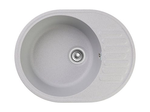 Мойка GRANFEST QUARZ (ECO) 58 РОНДО чаша+крыло 620х480 мм серый без сифона: фотография 1