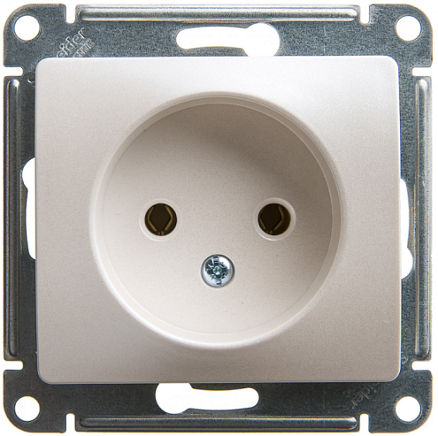 Розетка 1-местная Glossa 16А IP20 250В без заземления механизм перламутр Systeme Electric GSL000641: фотография 1