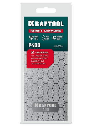 Пластина алмазная заточная KRAFTOOL DIAMOND 63 х 152 мм, Р400: фотография 1