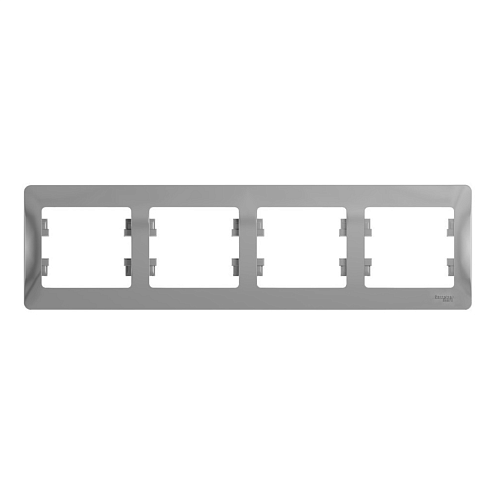 Рамка 4-м Glossa горизонтальная алюминий SE GSL000304: фотография 1