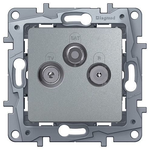 Механизм розетки TV-R-SAT СП Etika Plus с топологией "звезда" 2дБ алюм. Leg 672456: фотография 1