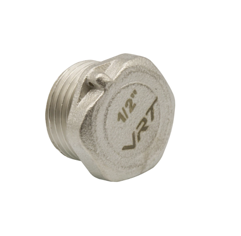 Заглушка 1/2&quot; наружная резьба никель VRT : фотография 1