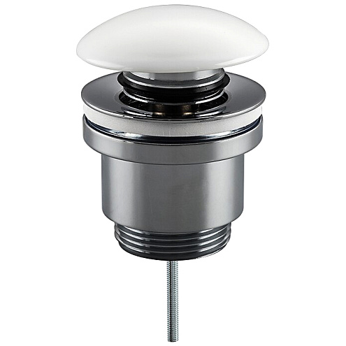 Выпуск для сифона click-clack цельнометаллический пробка 63мм без перелива F62-8 FRAP хром-белый: фотография 1