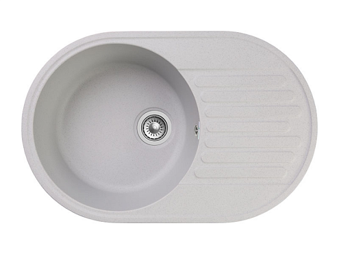 Мойка GRANFEST QUARZ (ECO) 18 РОНДО 1 чаша+крыло  740х480 мм серый без сифона: фотография 1