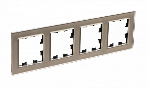 Рамка 4-местная AtlasDesign Nature стекло шампань Systeme Electric ATN320504: фотография 1