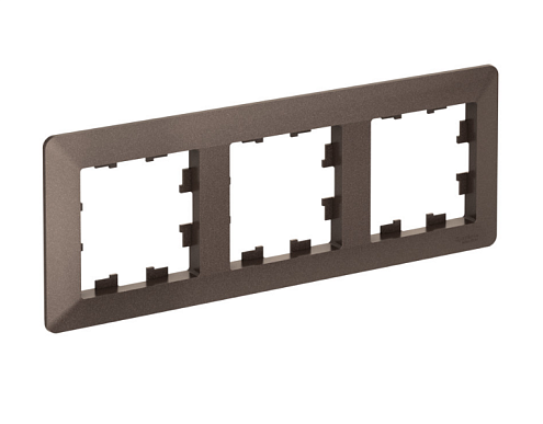 Рамка 3-местная AtlasDesign Air мокко/дымчатый черный Systeme Electric ATN220603: фотография 1