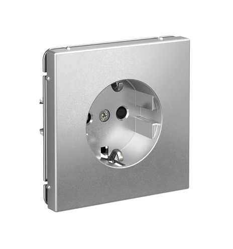 Розетка ArtGallery 16А с заземлением со шторками с быстрозажимными клеммами механизм алюминий Systeme Electric GAL000345S: фотография 1