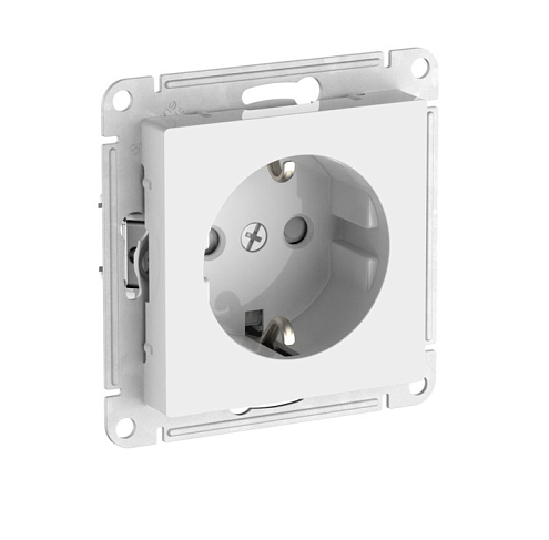 Розетка AtlasDesign 16А с заземлением защитные шторки с быстрозажимными клеммами механизм белый Systeme Electric ATN000145S: фотография 1