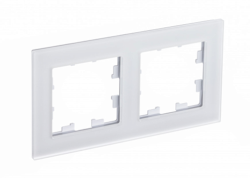 Рамка 2-местная AtlasDesign Nature матовый стекло белый Systeme Electric ATN330102: фотография 1