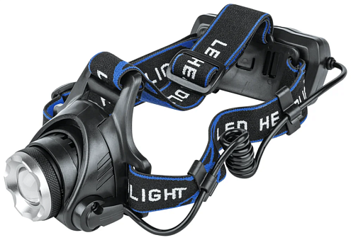 Фонарь налобный аккумуляторный HLA 06B 5Вт LED 450лм 10ч 3 реж. фокус. з/у 230В черн. IN HOME 4690612031873: фотография 1