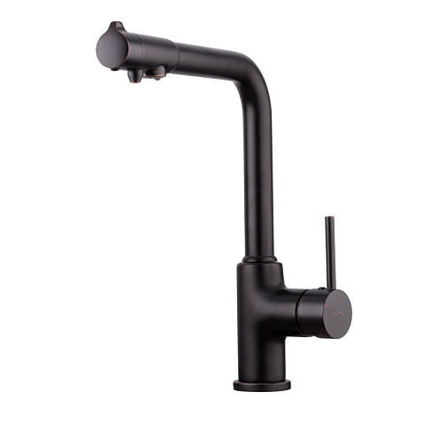 Смеситель для кухни 35к G4390-10 GAPPO с вых. для питьевого фильтра, ЧЕРНЫЙ: фотография 1
