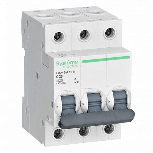 Выключатель автоматический модульный 3п C 20А 4.5кА City9 Set 400В SE C9F34320: фотография 1
