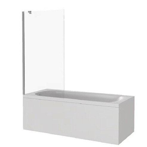 Шторка для ванны SANTREK AQUA Slim FG- 1000-C-Chrome неподвижная, 1000х1400, с кронштейном, стекло прозрачное 5мм, профиль Хром: фотография 1