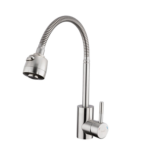 Смеситель для кухни F44899-1 FRAP гибкий излив, НЕРЖ сатин: фотография 1