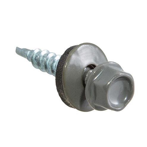 Саморезы кровельные с буром 4,8x35 темно-серые уп.60шт: фотография 1