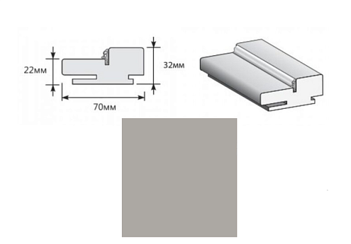 Коробка "Т" Grey МДФ 2070х70х32 (у,п): фотография 1