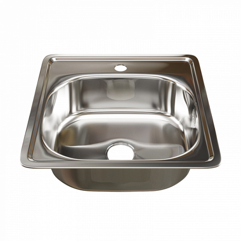 Мойка врезная 480х480 выпуск 3 1/2" MIXLINE 160 мм с сифоном: фотография 1