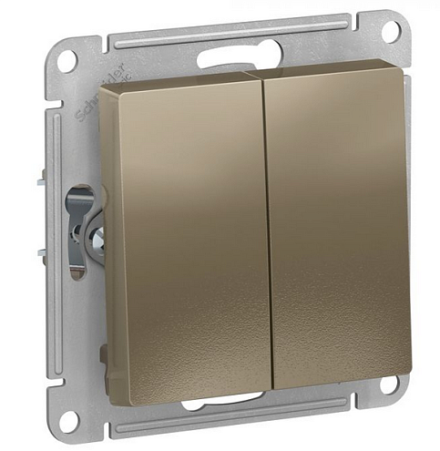 Механизм выключателя 2-кл. ATLAS DESIGN (сх.5) 10АХ шампань SchE ATN000551: фотография 1