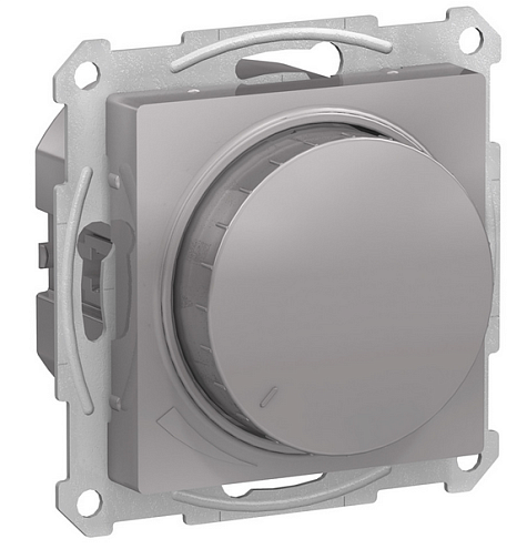 Механизм светорегулятора (диммера) ATLAS DESIGN поворотно-нажимной 315Вт алюм. SchE ATN000334: фотография 1