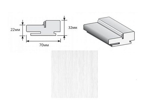 Коробка &quot;Т&quot; ЭКО Snow Melinga МДФ 2070х70х32 (у,п) : фотография 1