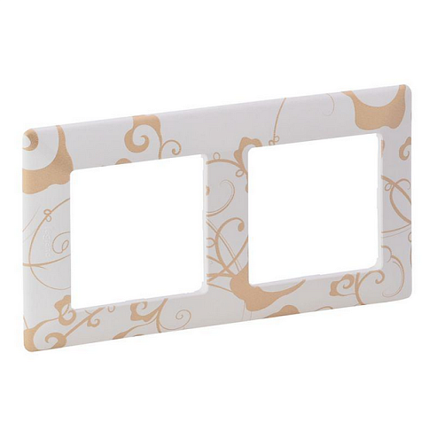 Рамка 2-места Valena Life универсальная ампир белый Leg 754102: фотография 1