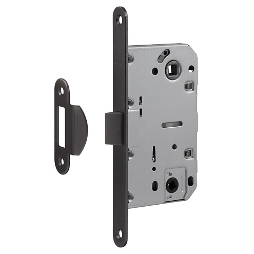 Замок М 13П-96 мм под фиксатор с пластиковым язычком с ответной планкой графит: фотография 1