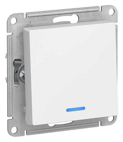 Выключатель 1-клавишный AtlasDesign (сх.1а) 10AX с подсветкой механизм лотос Systeme Electric ATN001313: фотография 1