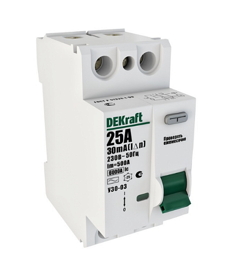 Выключатель дифференциального тока (УЗО) 2п 32А 30мА тип AC 6кА УЗО-03 SchE 14055DEK: фотография 1