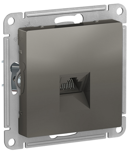 Механизм розетки компьютерной ATLAS DESIGN RJ45 сталь SchE ATN000983: фотография 1