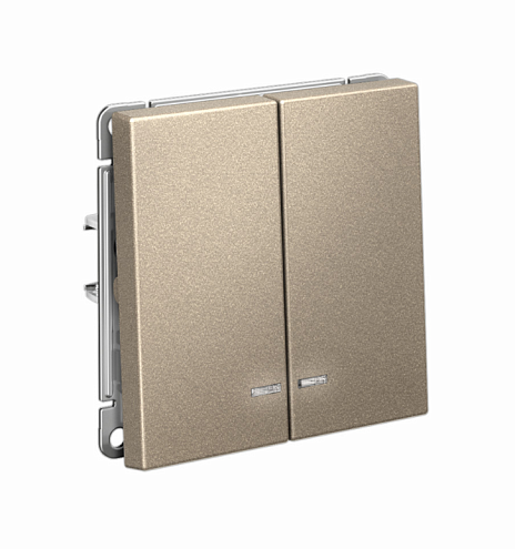 Выключатель клавишный ArtGallery (сх.5а) 10AX с подсветкой механизм шампань Systeme Electric GAL000553: фотография 1