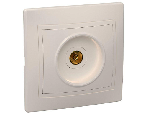 Розетка TV 1-м СП Кварта РТВ10-ККм IP20 крем. IEK EAK10-K33-DM: фотография 1