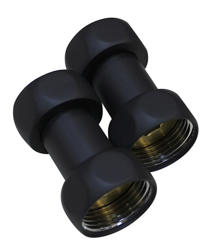 Прямое соединение 1&quot;х1&quot; ВР-ВР черный матовый: фотография 1