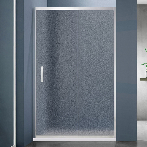 Душевое ограждение SANTREK AQUA Lea- DF-1200-G-Chrome 1200х1850 прямое стекло Грейп 5мм, профиль хром: фотография 1