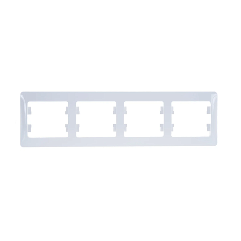 Рамка 4-м Glossa горизонтальная белая SE GSL000104: фотография 1