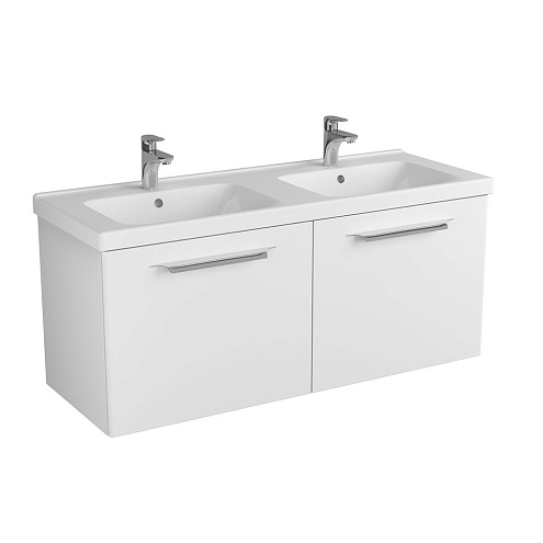 Тумба DIBORG Lande 125 2 ящика, белая матовая 77.5219: фотография 1