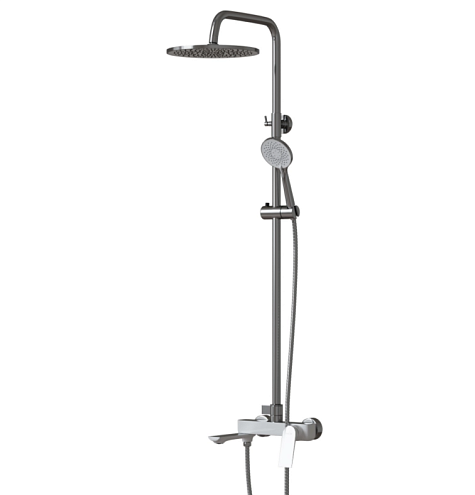 Душевая система MIXLINE 35К ML41-06 "Swan White" излив лейка 3 позиции+лейка "Тропический душ" белый/хром: фотография 1