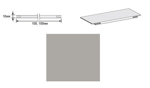 Добор "Т" К  Grey МДФ 2070х150х10: фотография 1