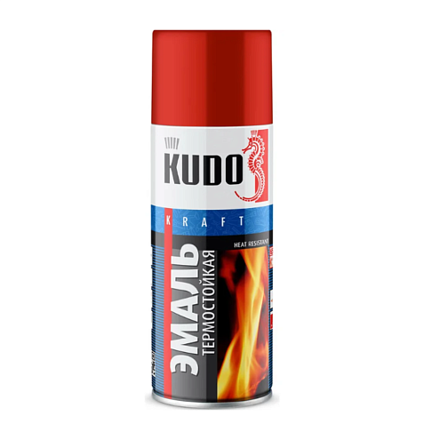 Эмаль термостойкая (до 400°С) KUDO KU-5005, красная, 520мл : фотография 1