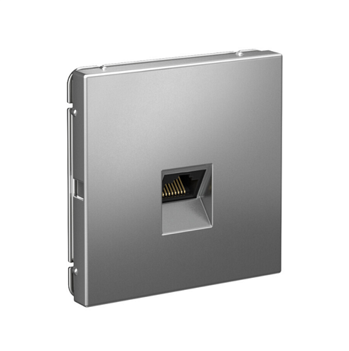 Розетка компьютерная ArtGallery RJ45 кат.5E механизм сталь Systeme Electric GAL000983: фотография 1