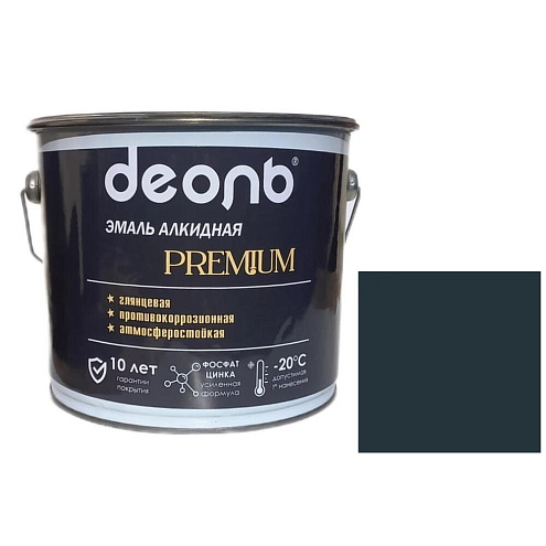 Антикоррозионная глянцевая эмаль PREMIUM ДЕОЛЬ Графит RAL 7016 2,7л : фотография 1