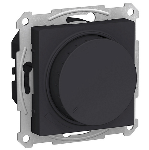 Механизм светорегулятора (диммера) ATLAS DESIGN поворотно-нажимной 315Вт карбон SchE ATN001034: фотография 1