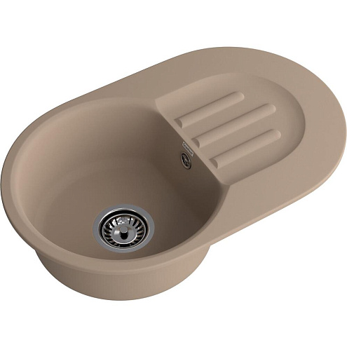 Мойки GRANFEST SMART SM685 L (мрамор) 1 чаша+крыло 681х433 мм песочный без сифона: фотография 1