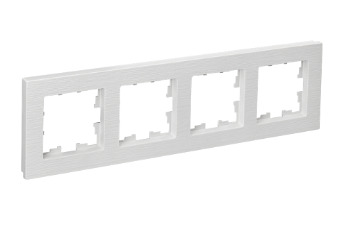Рамка 4-местная BRITE РУ-4-Бр белый рифленый IEK BR-M42-51-K01: фотография 1