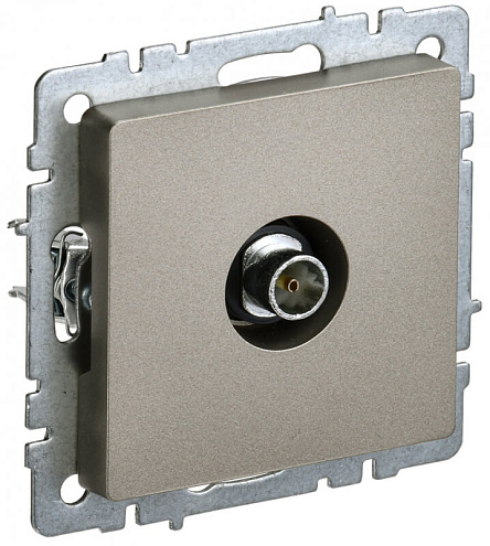 Розетка телевизионная оконечная TV СП Brite РТВ11-0-БрШ шампань IEK BR-A10-O-K37: фотография 1