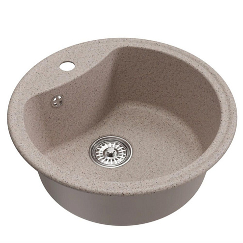 Мойкa ML-GM09 круглая, песочная (302), 510 мм глубина чаши 190 мм: фотография 1