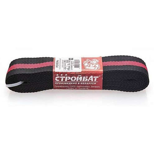 Ремень полипропиленовый 40мм черно/красный 5м: фотография 1