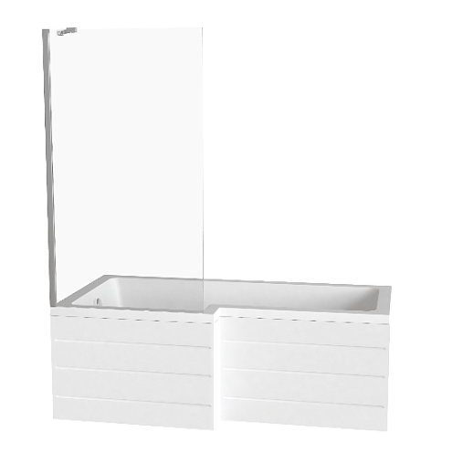 Шторка для ванны SCREEN BS-80-C-CH неподвижная шторка, стекло 5 мм: фотография 1