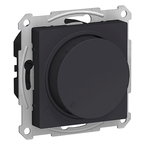 Механизм светорегулятора (диммера) ATLAS DESIGN поворотно-нажимной 630Вт карбон SchE ATN001036: фотография 1