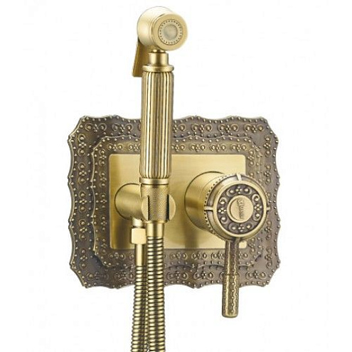 Смеситель Lemark "Жасмин" LM6619B с гигиеническим душем встраиваемый бронза: фотография 1